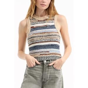 NEW VERONICA BEARD cropped jerrell knit tank in whiskey multi